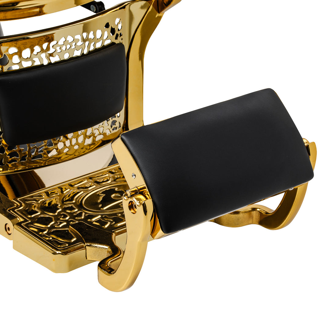 Sillón de Barberia Gabbiano Niccolo Negro-Oro - imagen 13