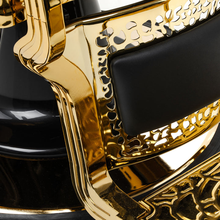 Sillón de Barberia Gabbiano Niccolo Negro-Oro - imagen 15