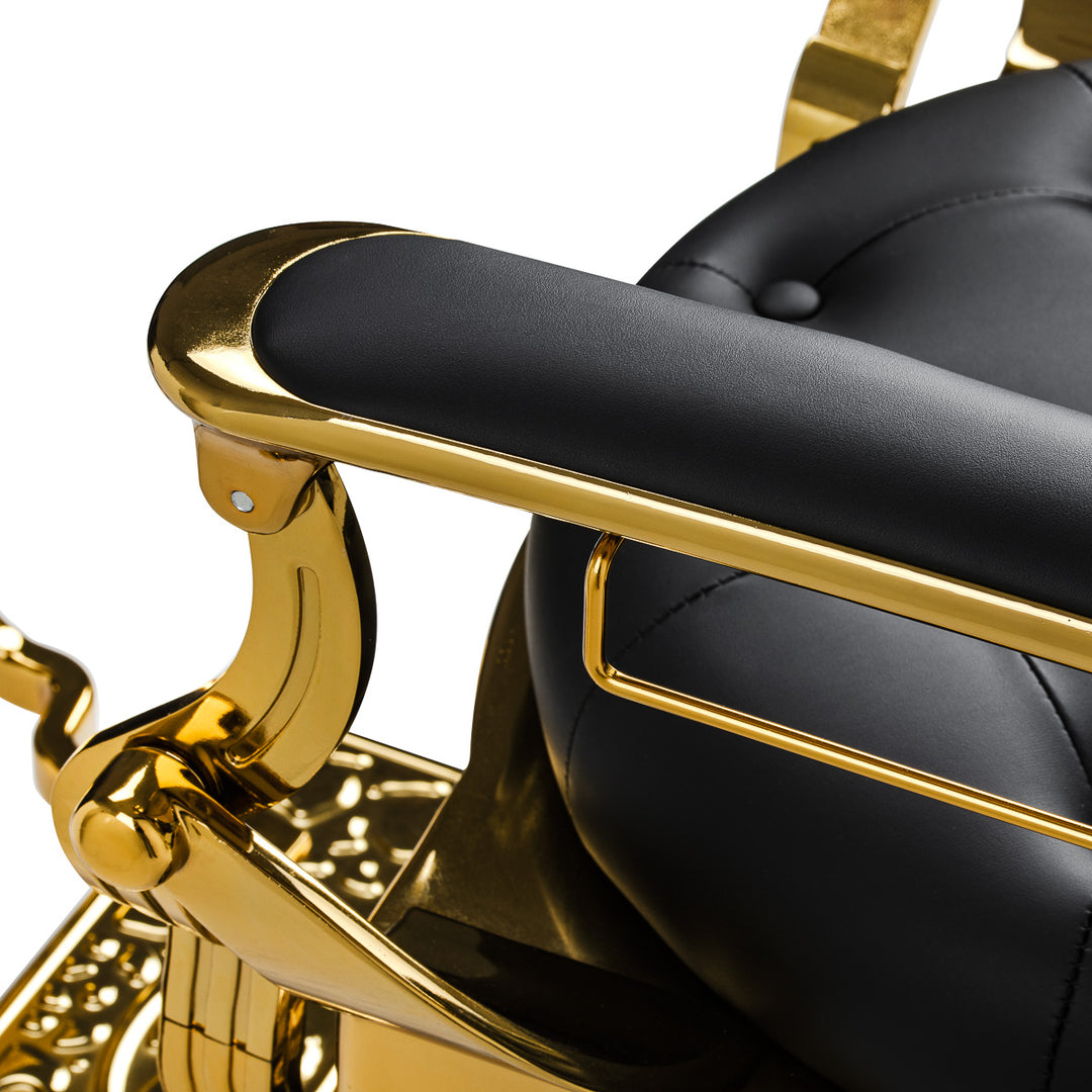 Sillón de Barberia Gabbiano Niccolo Negro-Oro - imagen 17