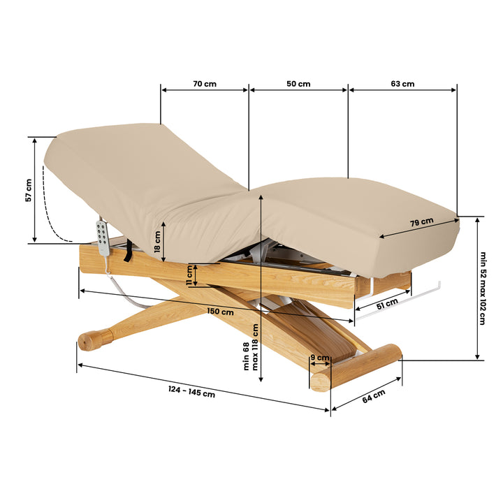 Camilla de masaje eléctrica Sillon Siesta Beige-Marrón claro - imagen 20