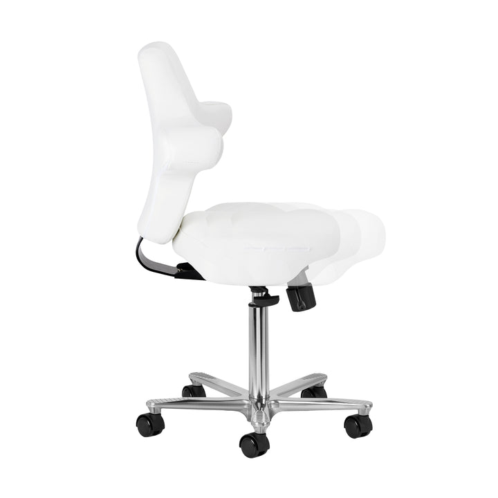 Taburete con Ruedas y Respaldo Azzurro Special 152 Blanco nieve - imagen 5