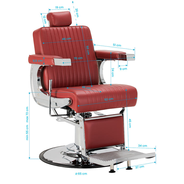 Sillón de Barberia Gabbiano Visionerio+ Rojo - imagen 18