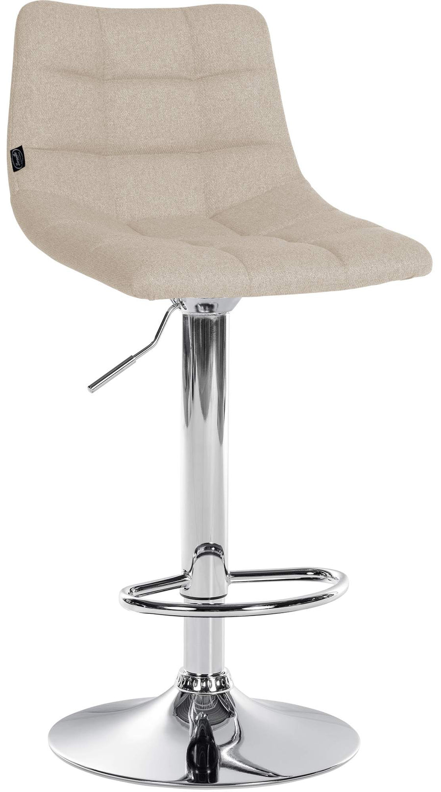 Taburete de Bar con Respaldo 107 Tela Crema