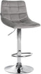 Taburete de Bar con Respaldo 107 Terciopelo Gris