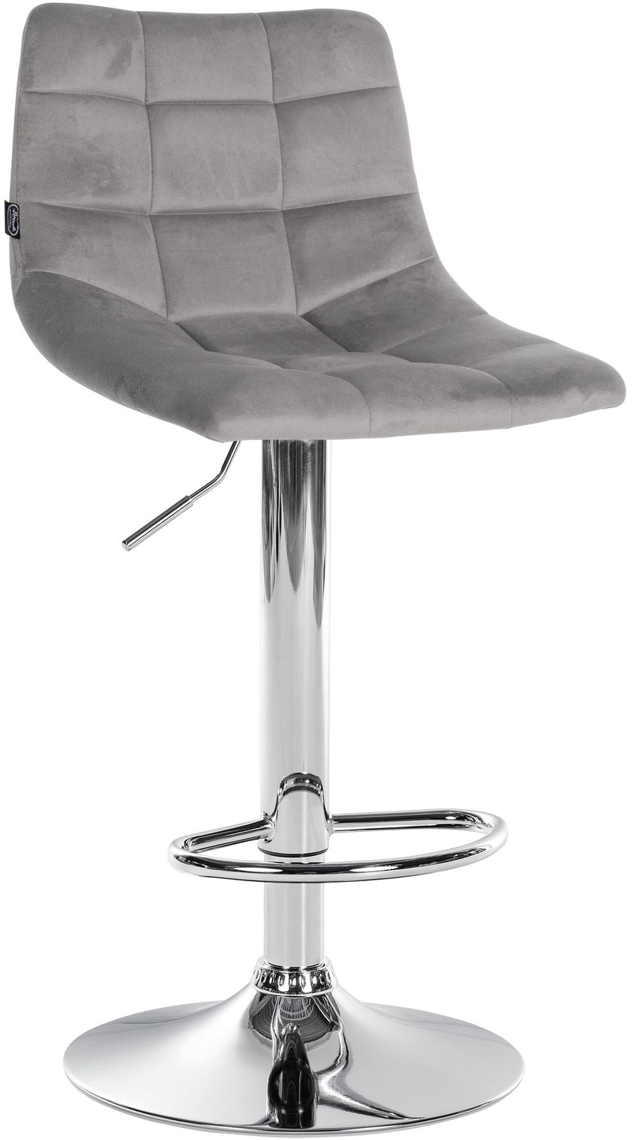 Taburete de Bar con Respaldo 107 Terciopelo Gris