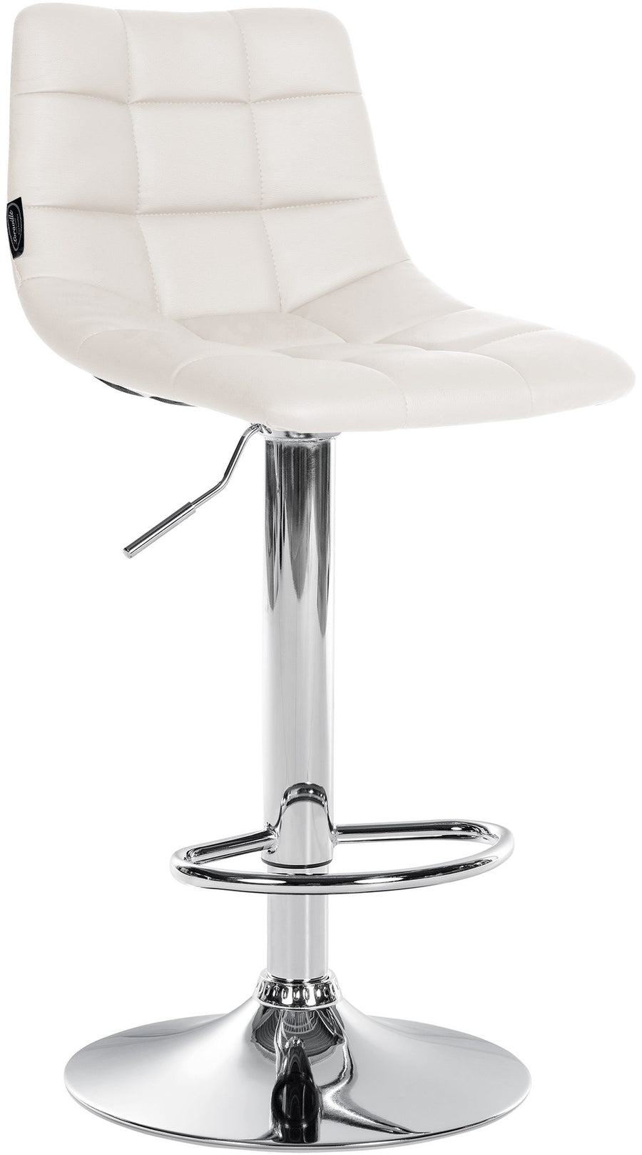Taburete de Bar con Respaldo 107 Polipiel Blanco