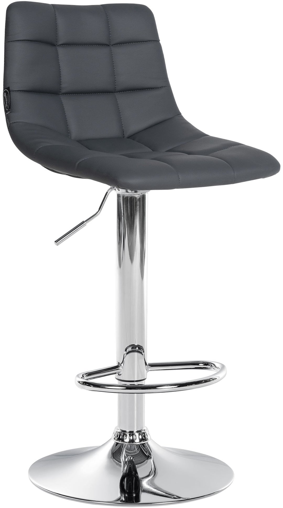 Taburete de Bar con Respaldo 107 Polipiel Gris