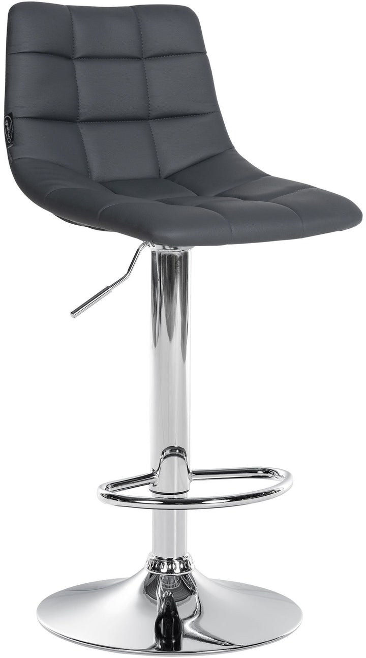 Taburete de Bar con Respaldo 107 Polipiel Gris