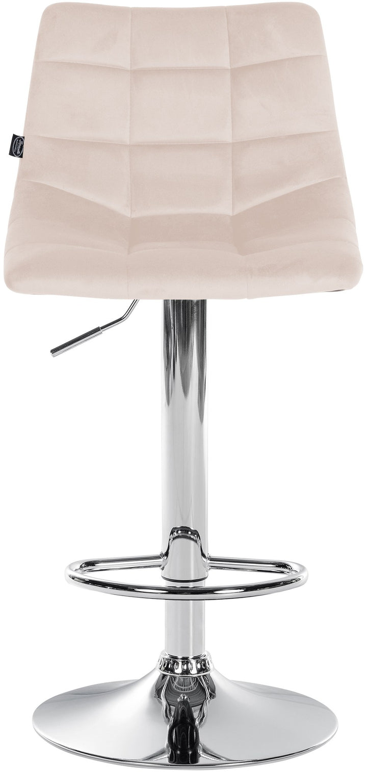 Taburete de Bar con Respaldo 107 Terciopelo Beige - imagen 3