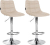 Set de 2 Taburetes de Bar con Respaldo 107 Polipiel Crema
