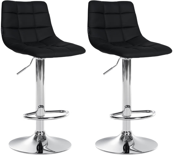Set de 2 Taburetes de Bar con Respaldo 107 Polipiel Negro
