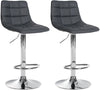 Set de 2 Taburetes de Bar con Respaldo 107 Polipiel Gris