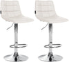 Set de 2 Taburetes de Bar con Respaldo 107 Polipiel Blanco