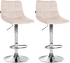 Set de 2 Taburetes de Bar con Respaldo 107 Terciopelo Beige