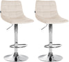 Set de 2 Taburetes de Bar con Respaldo 107 Terciopelo Crema