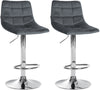 Set de 2 Taburetes de Bar con Respaldo 107 Terciopelo Gris oscuro