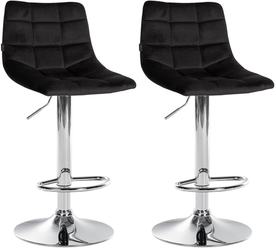 Set de 2 Taburetes de Bar con Respaldo 107 Terciopelo Negro