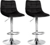 Set de 2 Taburetes de Bar con Respaldo 107 Terciopelo Negro