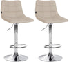 Set de 2 Taburetes de Bar con Respaldo 107 Tela Crema
