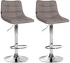 Set de 2 Taburetes de Bar con Respaldo 107 Tela Gris
