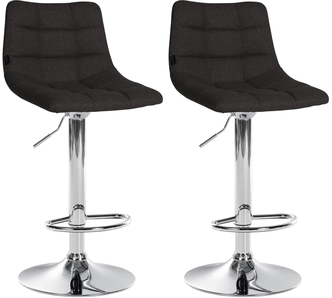 Set de 2 Taburetes de Bar con Respaldo 107 Tela Negro
