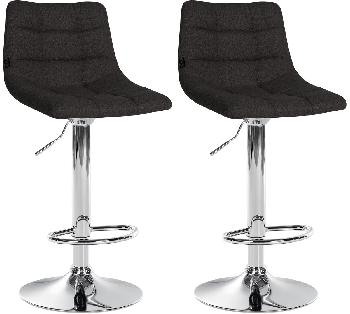 Set de 2 Taburetes de Bar con Respaldo 107 Tela Negro