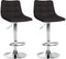 Set de 2 Taburetes de Bar con Respaldo 107 Tela Negro