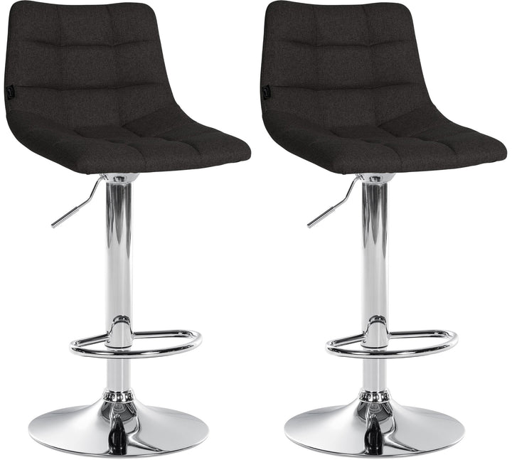 Set de 2 Taburetes de Bar con Respaldo 107 Tela Negro