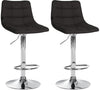 Set de 2 Taburetes de Bar con Respaldo 107 Tela Negro