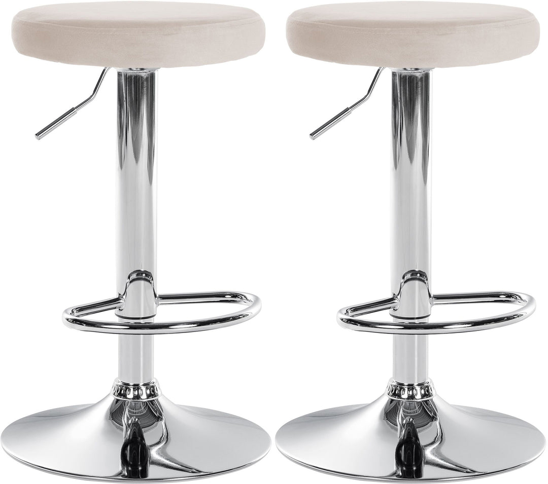 Set de 2 Taburetes de Bar 109 Terciopelo Crema