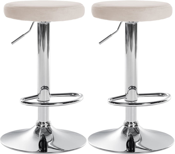 Set de 2 Taburetes de Bar 109 Terciopelo Crema