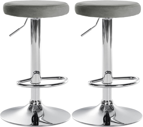 Set de 2 Taburetes de Bar 109 Terciopelo Gris