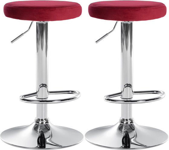 Set de 2 Taburetes de Bar 109 Terciopelo Rojo