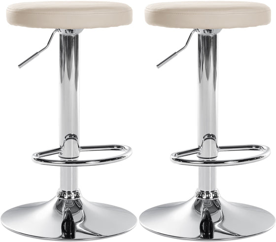 Set de 2 Taburetes de Bar 109 Polipiel Crema