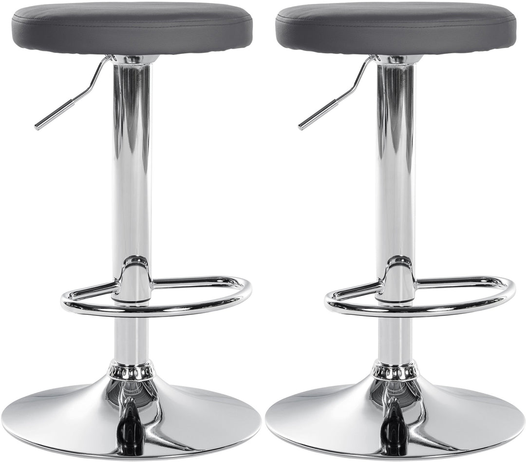 Set de 2 Taburetes de Bar 109 Polipiel Gris
