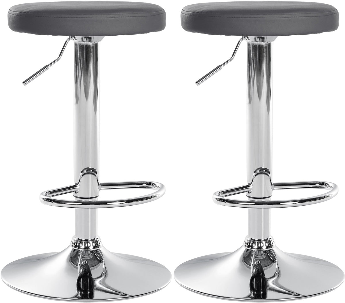 Set de 2 Taburetes de Bar 109 Polipiel Gris