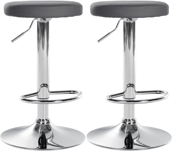 Set de 2 Taburetes de Bar 109 Polipiel Gris