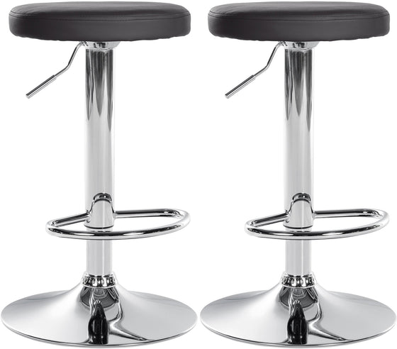 Set de 2 Taburetes de Bar 109 Polipiel Negro