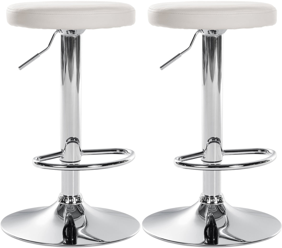Set de 2 Taburetes de Bar 109 Polipiel Blanco