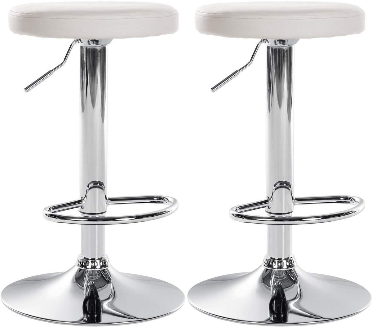 Set de 2 Taburetes de Bar 109 Polipiel Blanco