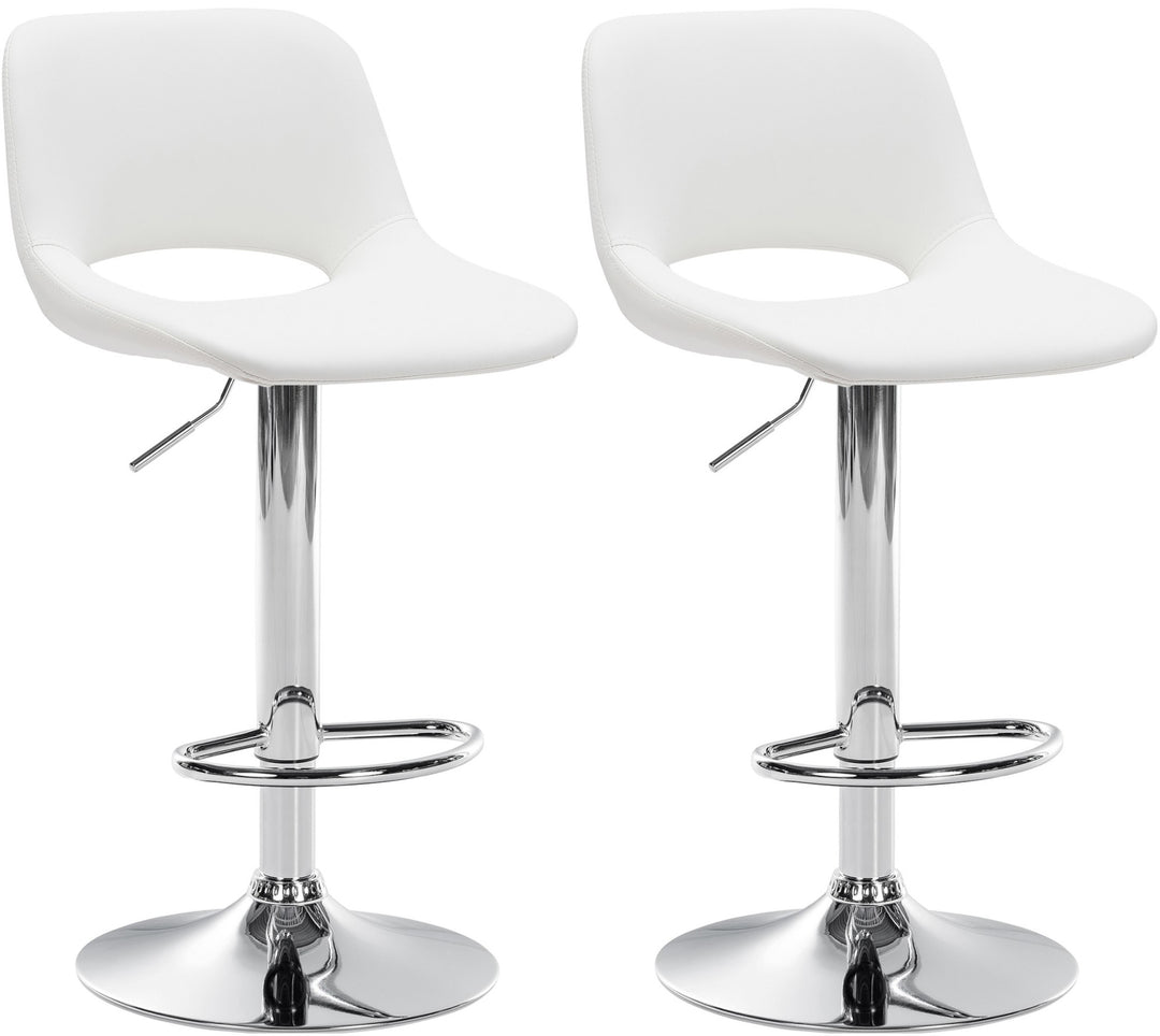 Set de 2 Taburetes de Bar con Respaldo 106 Polipiel Blanco