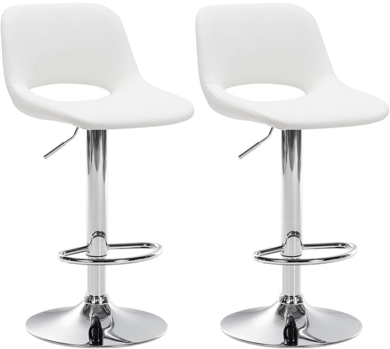 Set de 2 Taburetes de Bar con Respaldo 106 Polipiel Blanco