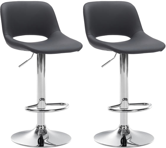 Set de 2 Taburetes de Bar con Respaldo 106 Polipiel Negro