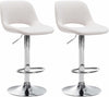 Set de 2 Taburetes de Bar con Respaldo 106 Tela Crema