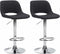 Set de 2 Taburetes de Bar con Respaldo 106 Tela Negro