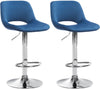 Set de 2 Taburetes de Bar con Respaldo 106 Terciopelo Azul