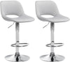 Set de 2 Taburetes de Bar con Respaldo 106 Terciopelo Gris claro