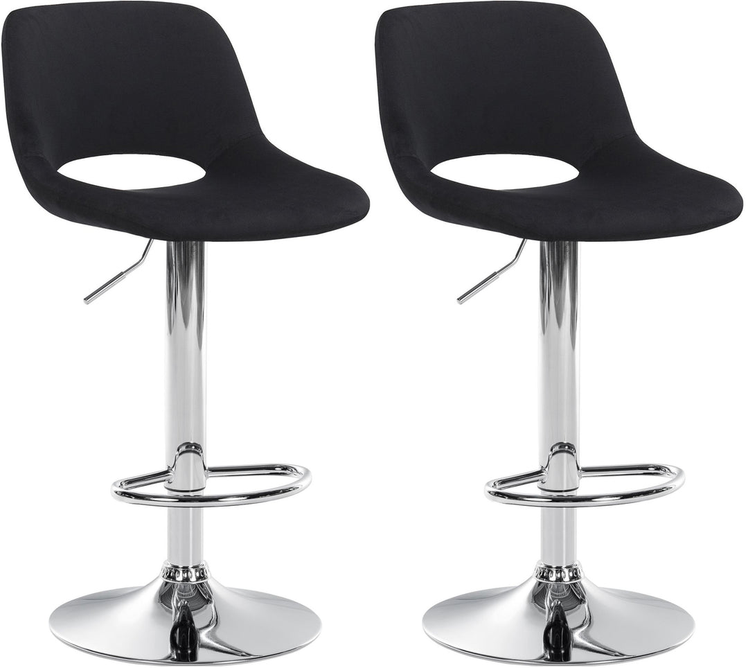 Set de 2 Taburetes de Bar con Respaldo 106 Terciopelo Negro