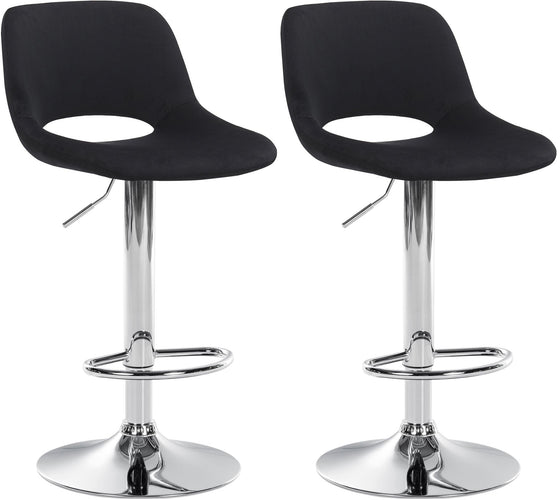 Set de 2 Taburetes de Bar con Respaldo 106 Terciopelo Negro